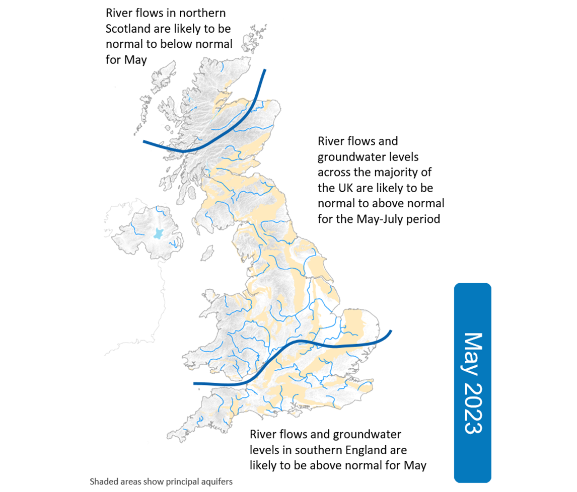 Summary map for May 2023 Hydrological Outlook