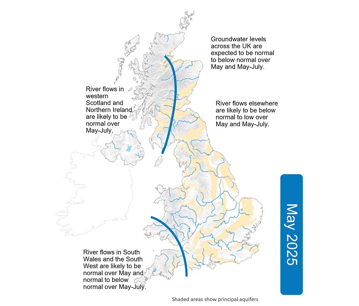 Summary map for May 2025 Hydrological Outlook