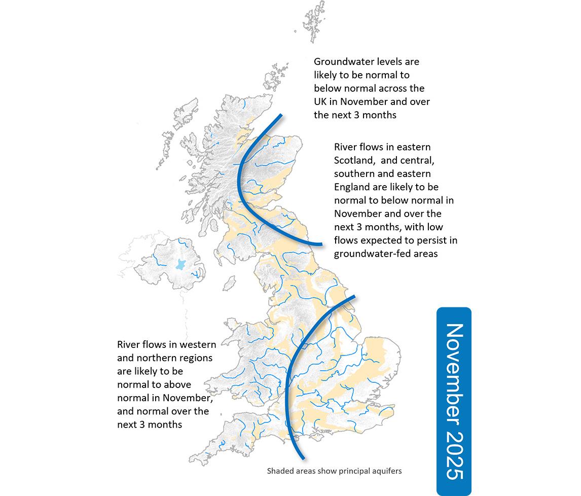 Summary map for November 2025 Hydrological Outlook