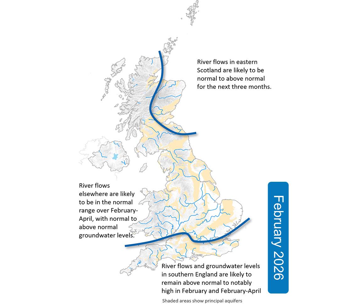 Summary map for February 2026 Hydrological Outlook